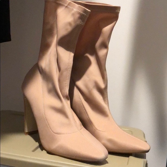 Slim Straight Heel Sock Boots - Picture 2 of 3